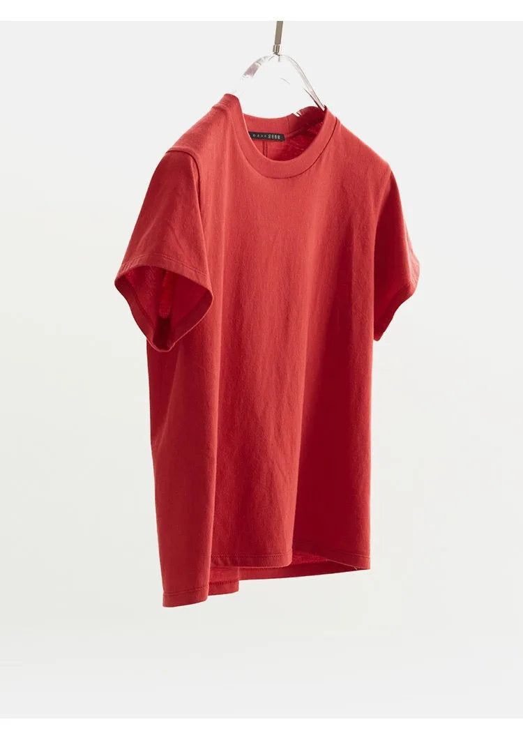 Pure Cotton T-Shirt~Solid Color Regular Shoulder T-Shirt, Casual Short Sleeves, Multiple Colors Available, Women's Style, Summer 2026