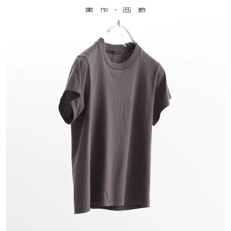 Pure Cotton T-Shirt~Solid Color Regular Shoulder T-Shirt, Casual Short Sleeves, Multiple Colors Available, Women's Style, Summer 2026