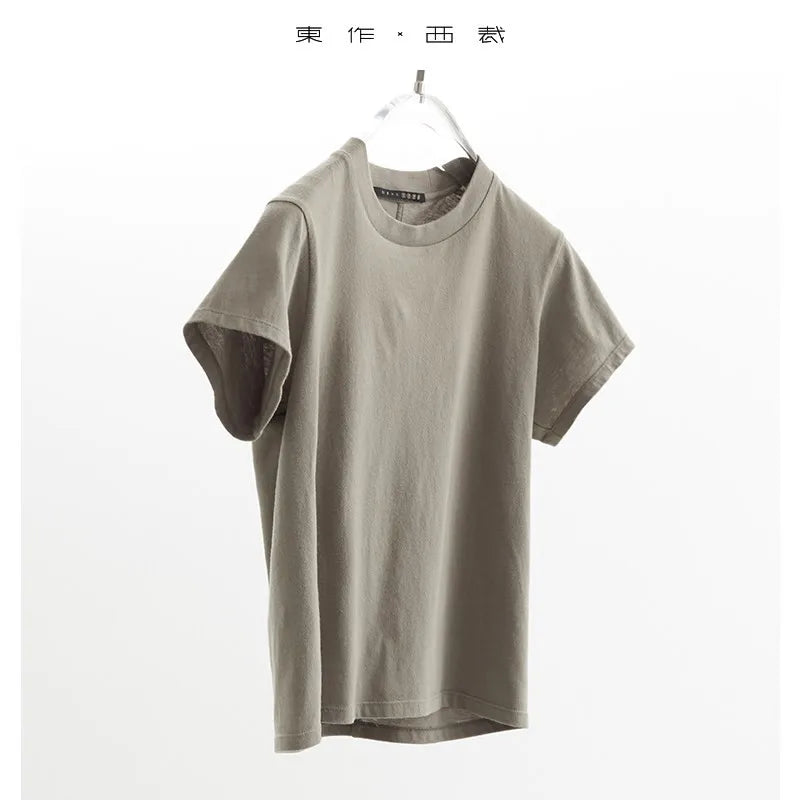 Pure Cotton T-Shirt~Solid Color Regular Shoulder T-Shirt, Casual Short Sleeves, Multiple Colors Available, Women's Style, Summer 2026
