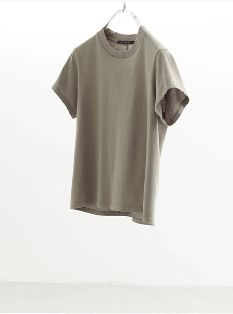 Pure Cotton T-Shirt~Solid Color Regular Shoulder T-Shirt, Casual Short Sleeves, Multiple Colors Available, Women's Style, Summer 2026